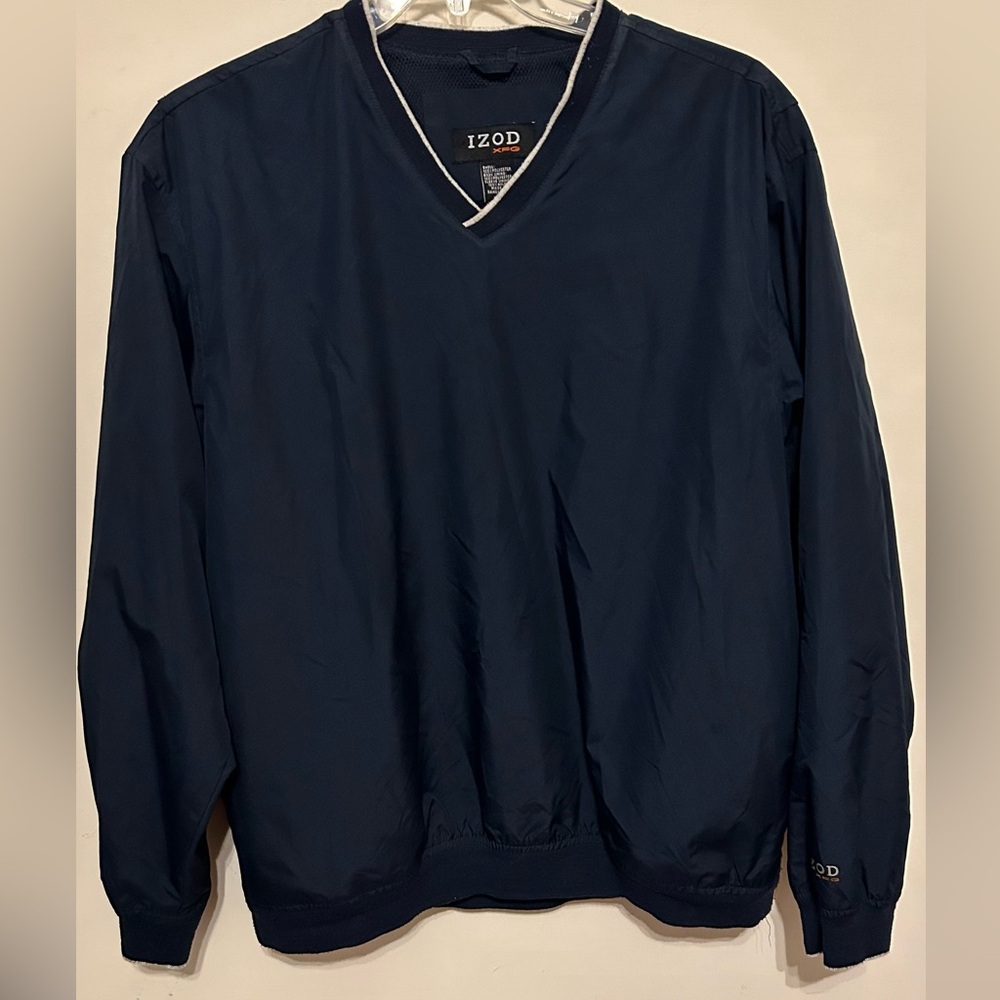 Men’s‎ IZOD XFG Large Navy Blue Pullover Windbreaker Golf Jacket